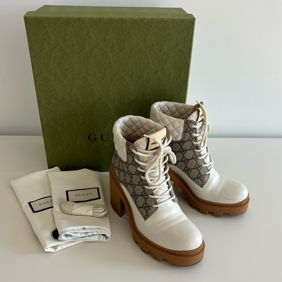 Gucci Apollo Canvas and Leather Platform Boot - Picture 5 of 14